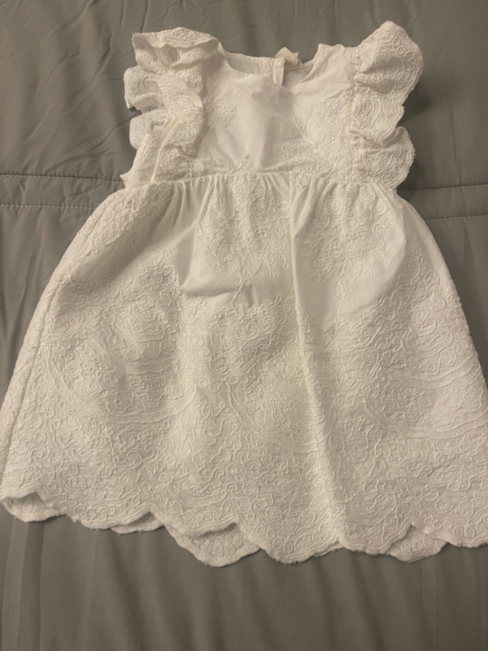 Classic White Embroidered Girls' Formal Dress